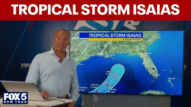 Video thumbnail for Tropical Storm Isaias track: Will the NYC area see any weekend remnants?