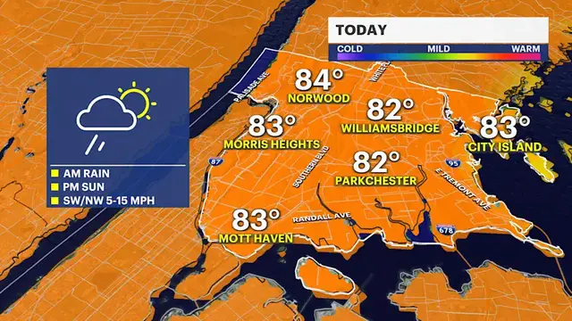 Video thumbnail for Monday improvements with brighter days coming across The Bronx
