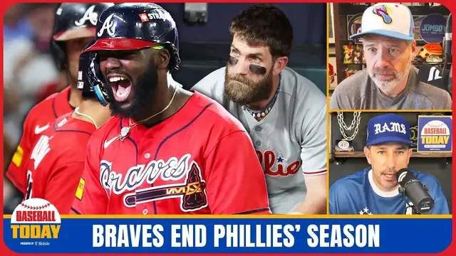Video thumbnail for Braves end the Phillies season... MLB division series are next! | Baseball Today