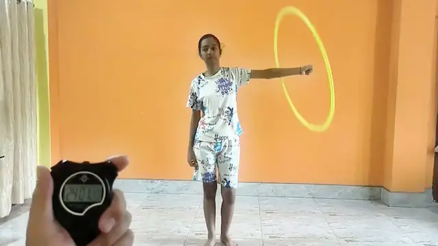 Video thumbnail for Longest duration hula hooping around one arm - one hour by Lovely Thakuria