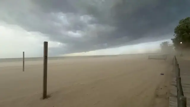 Video thumbnail for US: Sailboats Battle Strong Storm Winds at Ontario Beach Park.