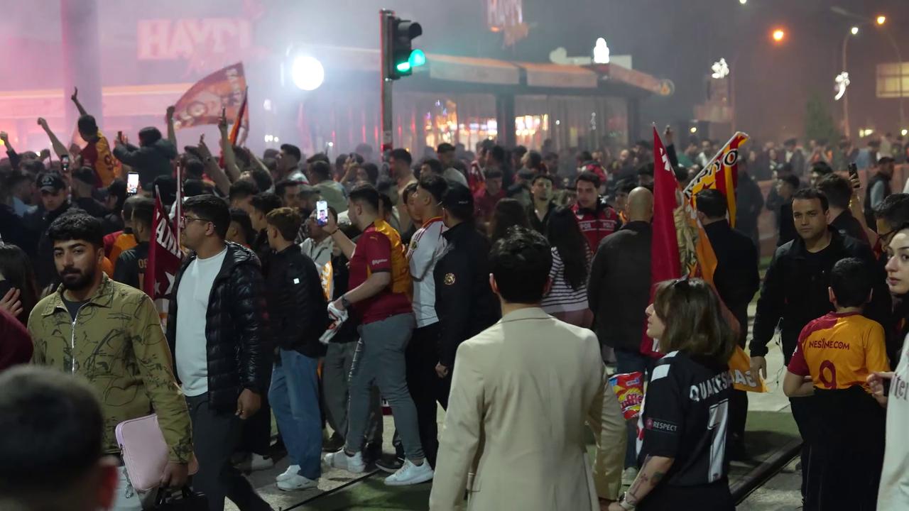 Video thumbnail for Türkiye: Galatasaray Fans Celebrate Fourth Consecutive Turkish Super Lig Title.