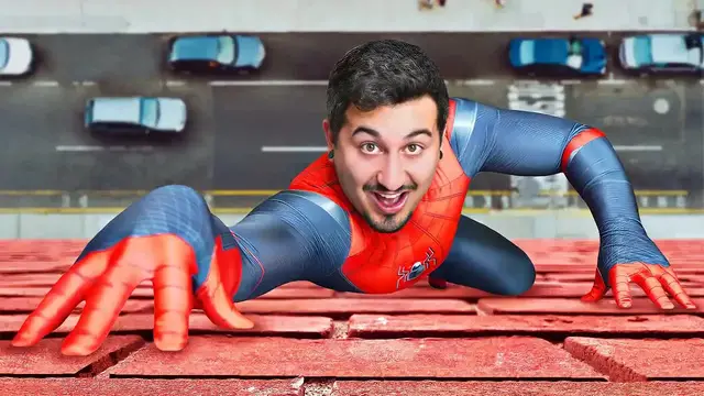 'Video thumbnail for jake carlini: i built a working spiderman climbing suit! diy spiderman suit build'