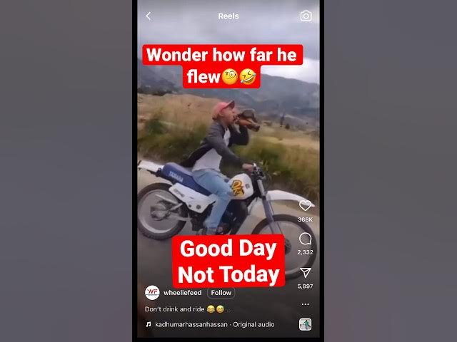 Video thumbnail for ✈ wonder how far he flew? 😂 #lucky #rider