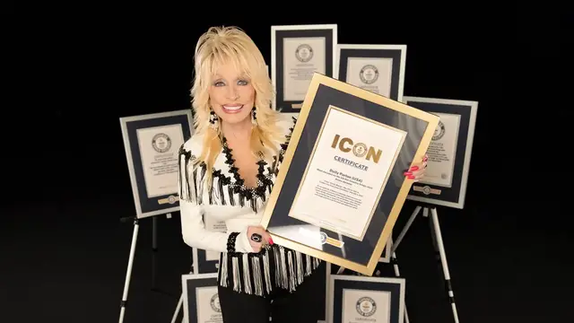 'Video thumbnail for Dolly Parton becomes Guinness World Records ICON'