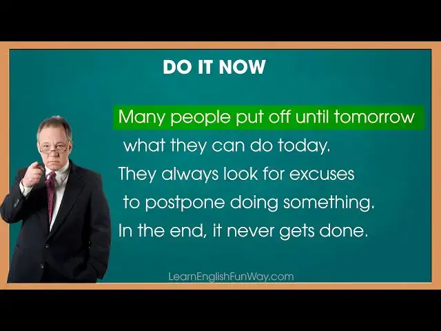 'Video thumbnail for Do It Now - English Listening and Speaking Practice'