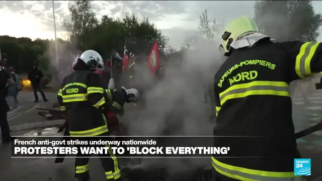 'Video thumbnail for French police arrest nearly 200 as ‘Block Everything’ protests begin'