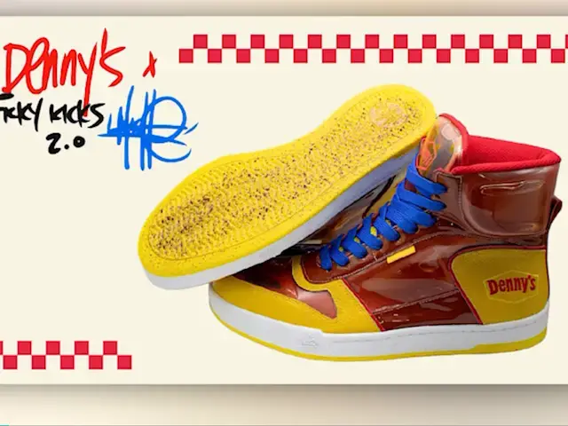 Video thumbnail for Denny’s serves up syrup-filled sneakers with return of ‘Sticky Kicks’