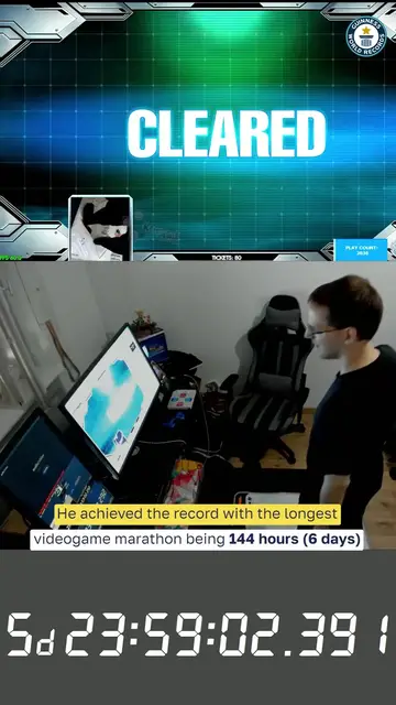 Video thumbnail for Longest videogame marathon  144 hours by Szabolcs Csépe