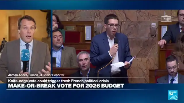 Video thumbnail for France faces pivotal budget vote amid deep political divisions