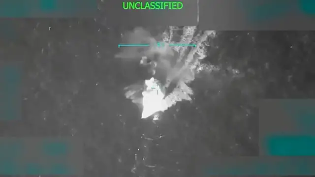 'Video thumbnail for Trump says US strike targeted Venezuelan drug smuggling boat'