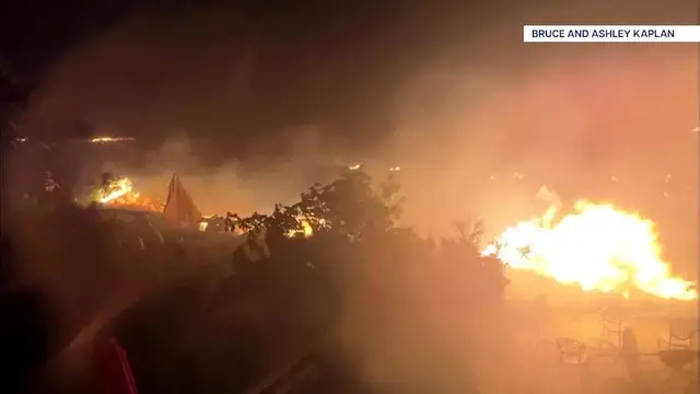 Video thumbnail for Wild blaze breaks out at Cedar Beach in Mt. Sinai