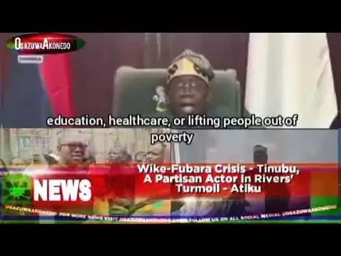 Video thumbnail for Wike-Fubara Crisis - Tinubu, A Partisan Actor In Rivers' Turmoil - Atiku