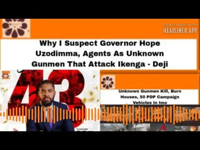 Video thumbnail for Why I Suspect Governor Hope Uzodimma, Agents As Unknown Gunmen That Attack Ikenga - Deji