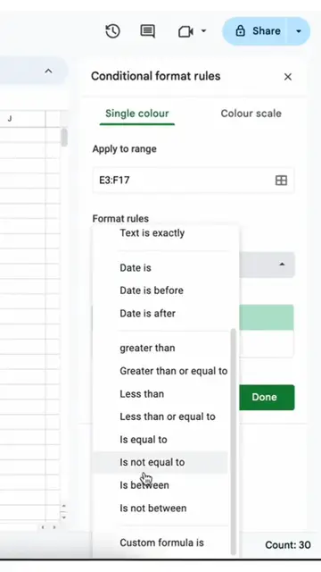 Video thumbnail for Compare the differences between 2 lists by apply conditional formatting in #GoogleSheets and #Excel