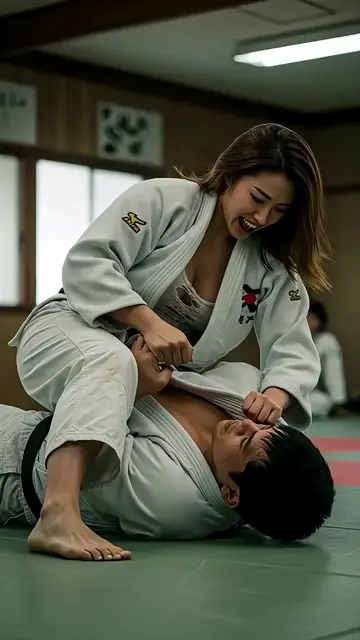 'Video thumbnail for 男性をパワーで押さえつける女性柔道家 #ai #judo #athlete #かわいい #美女 #sports'