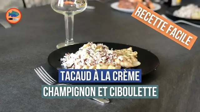'Video thumbnail for Filets de Tacaud à la crème champignon et ciboulette (recette facile)'