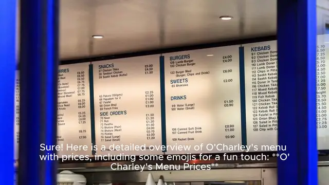 Video thumbnail for O'Charley Menu Price