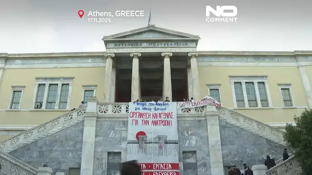 'Video thumbnail for Greeks mark anniversary of 1973 Polytechnic uprising'