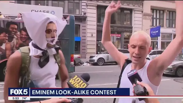 'Video thumbnail for 'Will the real Slim Shady please stand up?': Eminem look-alike contest'