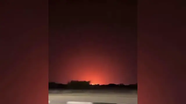 Video thumbnail for Saudi Arabia: Aramco Refinery Burning After Houthi Missile Attack.