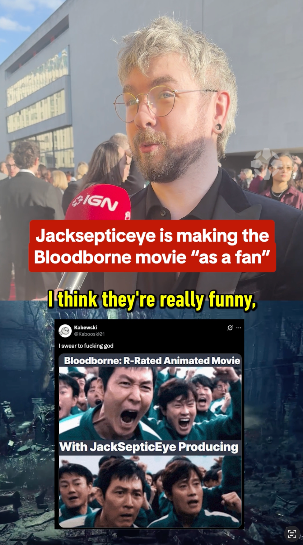 Video thumbnail for Jacksepticeye Has Seen Your Bloodborne Movie Memes and Thinks They're Hilarious