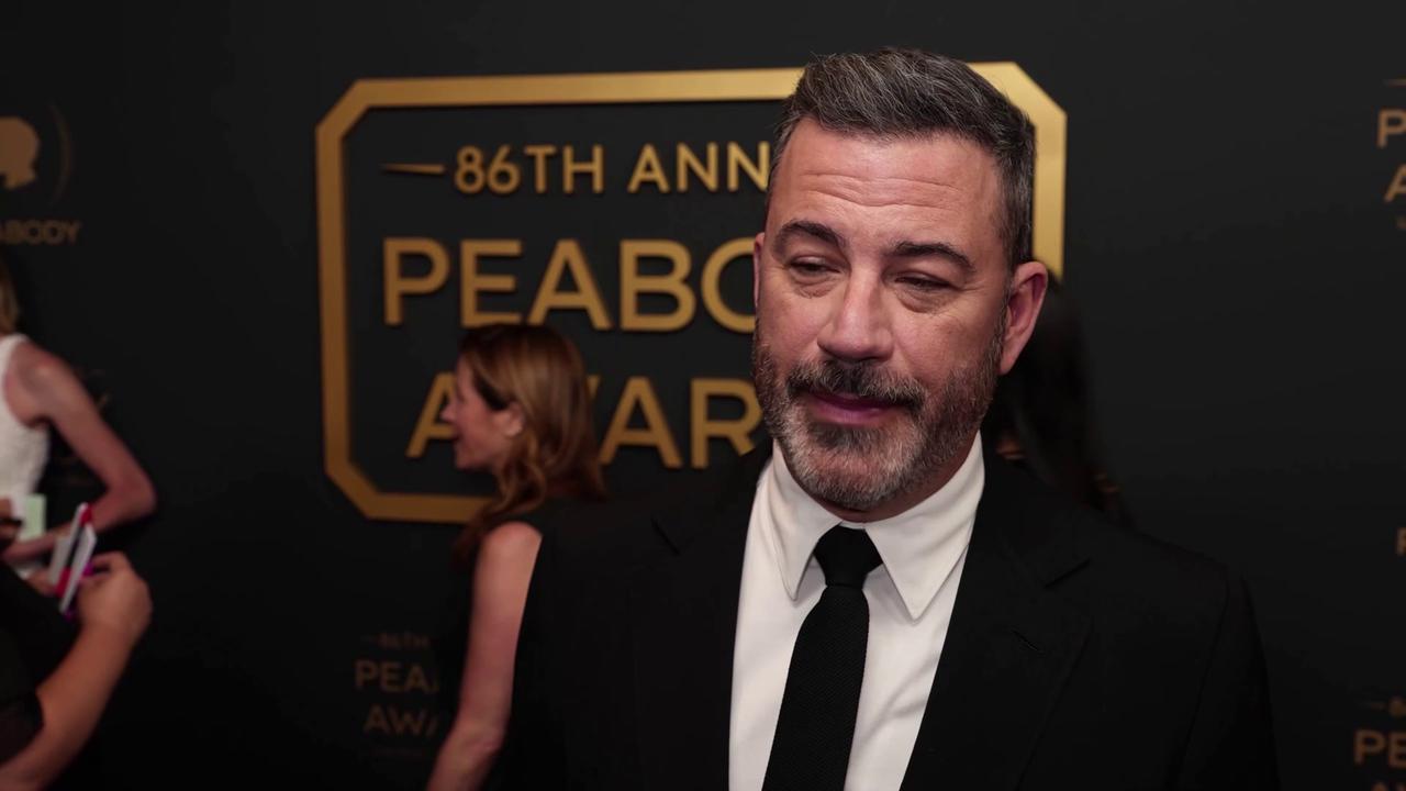 Video thumbnail for UNCAPTIONED: Jimmy Kimmel honoured at 2026 Peabody Awards.