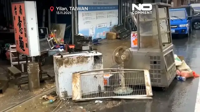 Video thumbnail for Footage shows the extent of devastation left by Fung-wong in Taiwan
