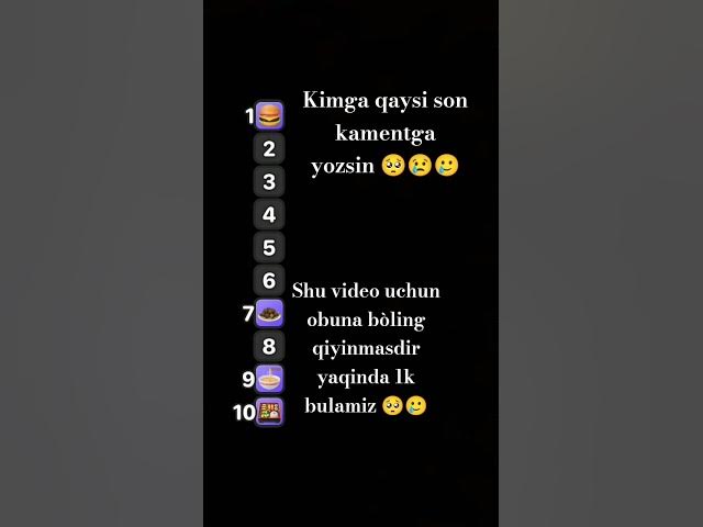 Video thumbnail for shu video uchun obuna bòling qiyinmasdir yaqinda 1k bulamiz 🥺🥲😢
