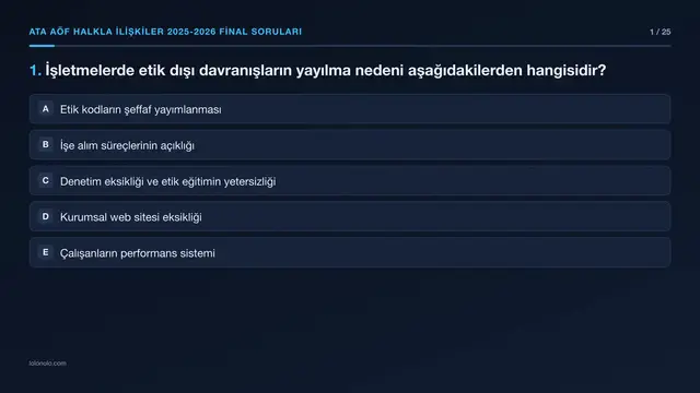 Video thumbnail for Ata Aöf Halkla İlişkiler 2025-2026 Final Soruları