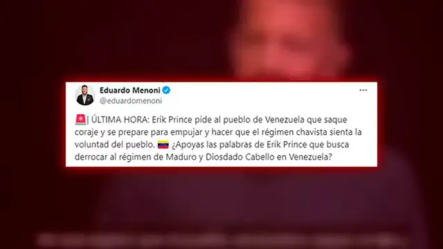 'Video thumbnail for 🔴ÚLTIMA HORA VENEZUELA🔴Erik Prince pide al pueblo de Venezuela que saque coraje y se prepare'