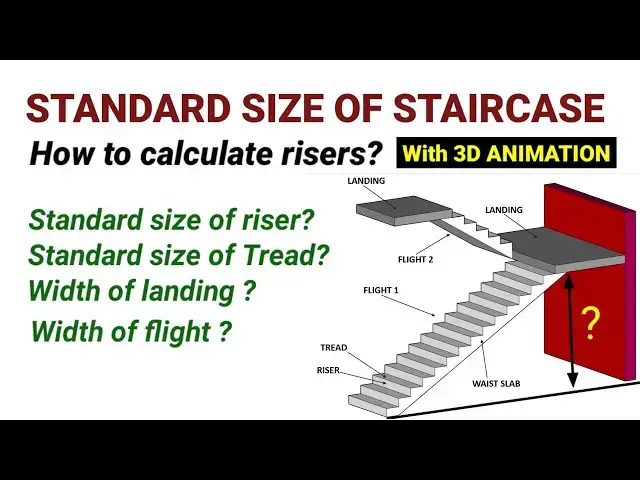 Video thumbnail for Standard size of staircase | Components of staircase | How to calculate number of risers |civil tuto