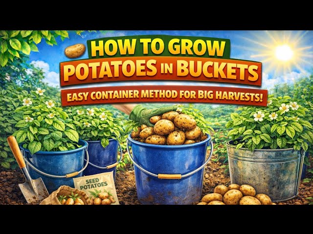 Video thumbnail for How to Grow Potatoes in Buckets  Easy Container Method for BIG Harvests!