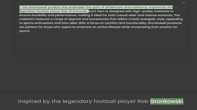 Video thumbnail for legendary football player Rob Gronkowski. Each item is designed with high-quality materials to ensure durability and performance, making it ideal for both casual wear and intense workouts. The collection features a range of apparel and ac