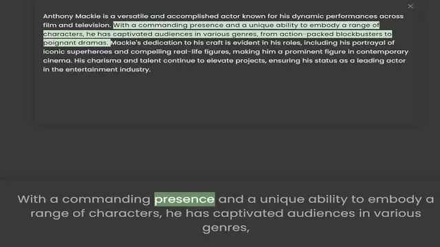 Video thumbnail for film and television. With a commanding presence and a unique ability to embody a range of characters, he has captivated audiences in various genres, from action-packed blockbusters to poignant dramas. Mackie's dedication to his craft is e