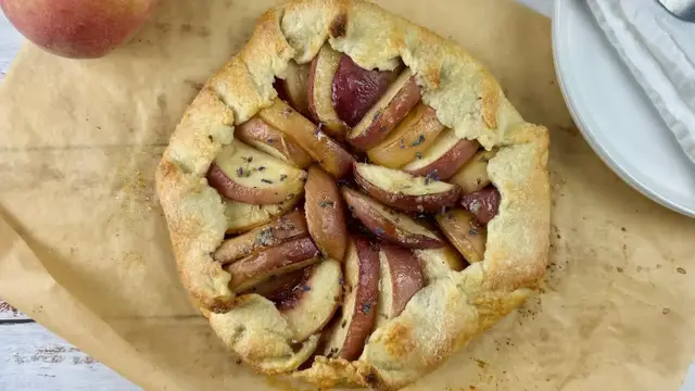 'Video thumbnail for Sweet And Floral Peach Lavender Galette Recipe'