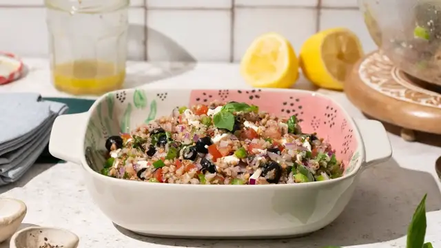 'Video thumbnail for Mediterranean Buckwheat Grain Salad Recipe'