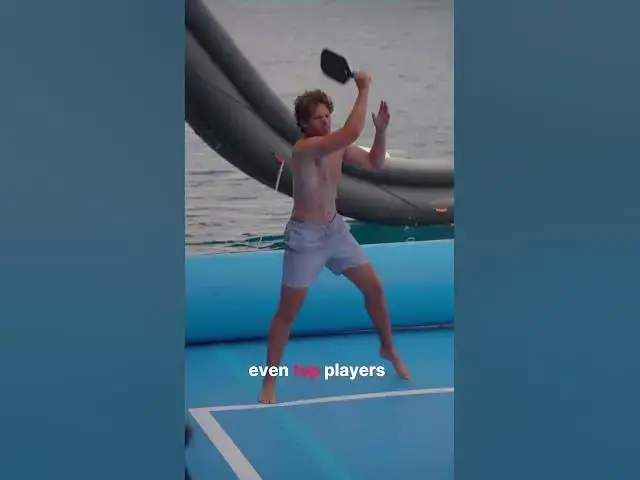 'Video thumbnail for What it's like to play on the floating pickleball court....'