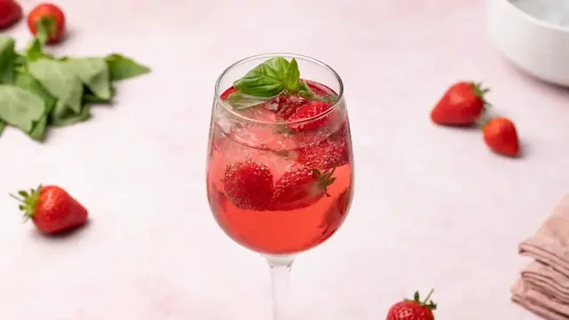 Video thumbnail for Strawberry And Basil White Wine Spritzer Recipe