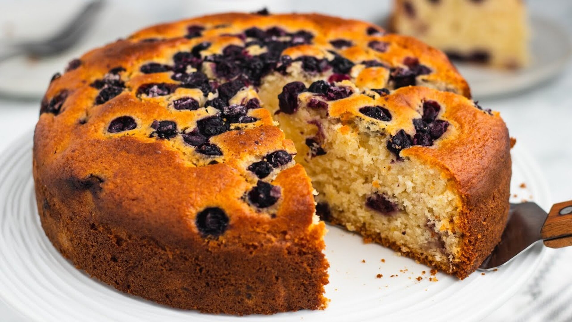 Video thumbnail for Lemony Blueberry Cake Recipe