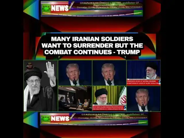 Video thumbnail for Many Iranian Soldiers Want To Surrender But The Combat Continues – Trump
