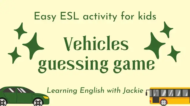 Video thumbnail for Easy ESL Vehicles Quiz for beginners | Fun ESL Guessing Quiz & Activities