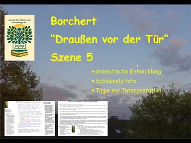 'Video thumbnail for "Draußen vor der Tür" - Szene 5 - Inhalt, Zitate u. Tipps zur Interpretation von Borcherts Stück'