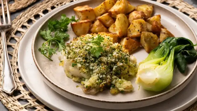 Video thumbnail for Lemon Herb And Crab-Crusted Baked Cod Recipe
