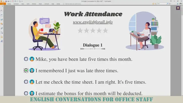 Video thumbnail for English Conversations for Office Staff - Work Attendance