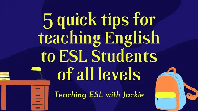 Video thumbnail for 5 quick tips for teaching English to ESL Students from beginners to advanced learners