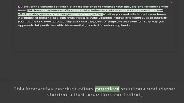 Video thumbnail for tasks. This innovative product offers practical solutions and clever shortcuts that save time and effort, making everyday challenges more manageable. Whether you seek efficiency in your home, workplace, or personal projects, these hacks p