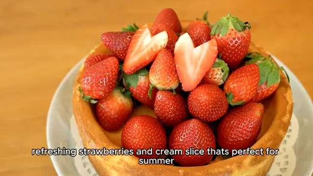 Video thumbnail for Strawberries & cream slice Recipe