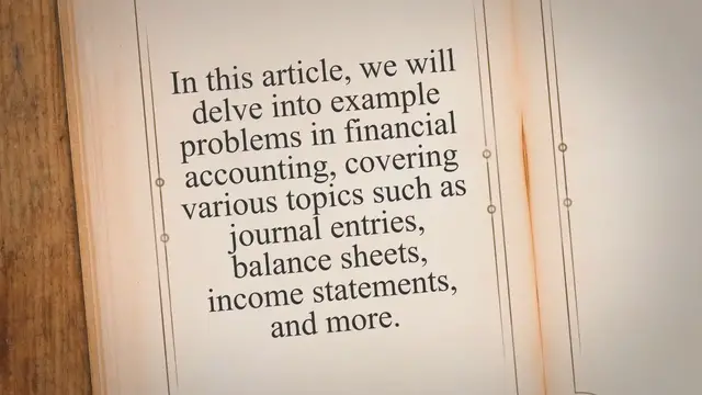 Video thumbnail for Example Problems in Financial Accounting