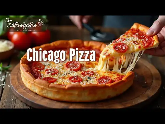 'Video thumbnail for How to prepare the Ultimate Deep-Dish Chicago Pizza at home🍕?  Italian-American Classic!'